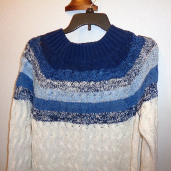 CHAPS Sweater Size Large Blue & White - Picture 2 of 9